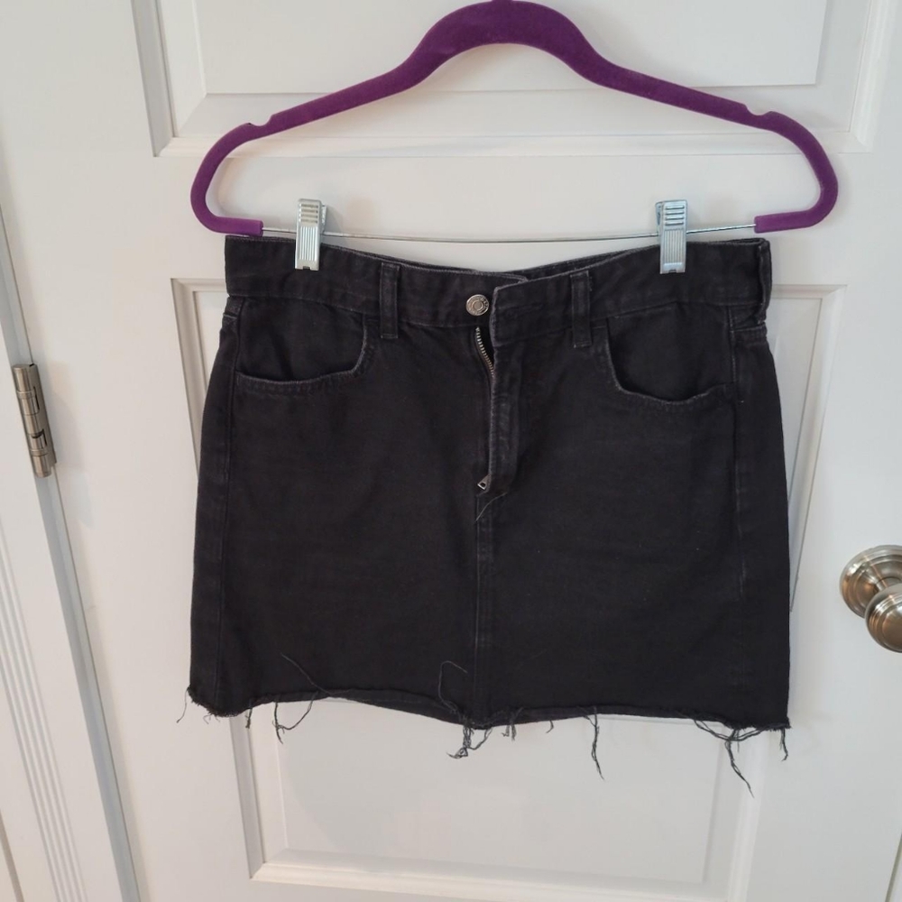 Black Denim Target Skirt